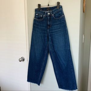 Frank and Oak Nina Wide Leg Jeans in Blue (25)